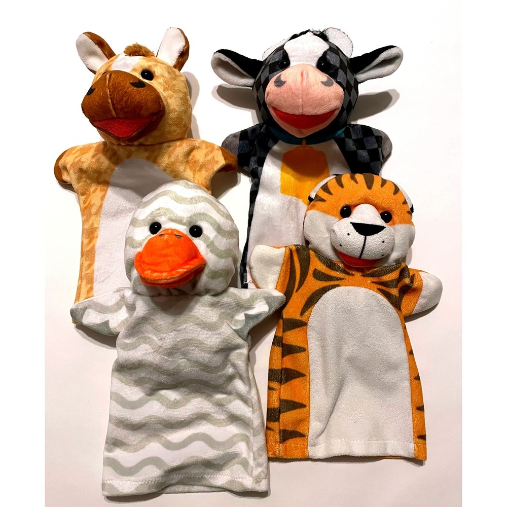 Melissa & Doug Hand Puppets Kids Barn Buddies Plush Set 4pc